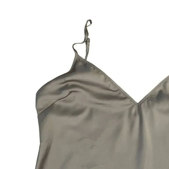 Zara Women’s Silver Gray Spaghetti Straps V-Neck Minimalist Top SZ S #1158 - Picture 6 of 11